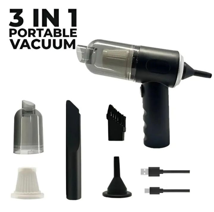 3-in-1 Car Vacuum Cleaner Duster Blower Air Pump